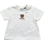 Moschino T-Shirt Girocollo Tinta Unita con Logo per Neonato MYM047 BIANCO MOSCHINO 