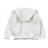 Please Felpa Tinta Unita con Zip E Stampa per Neonato LK06042B71N BIANCO PLEASE 
