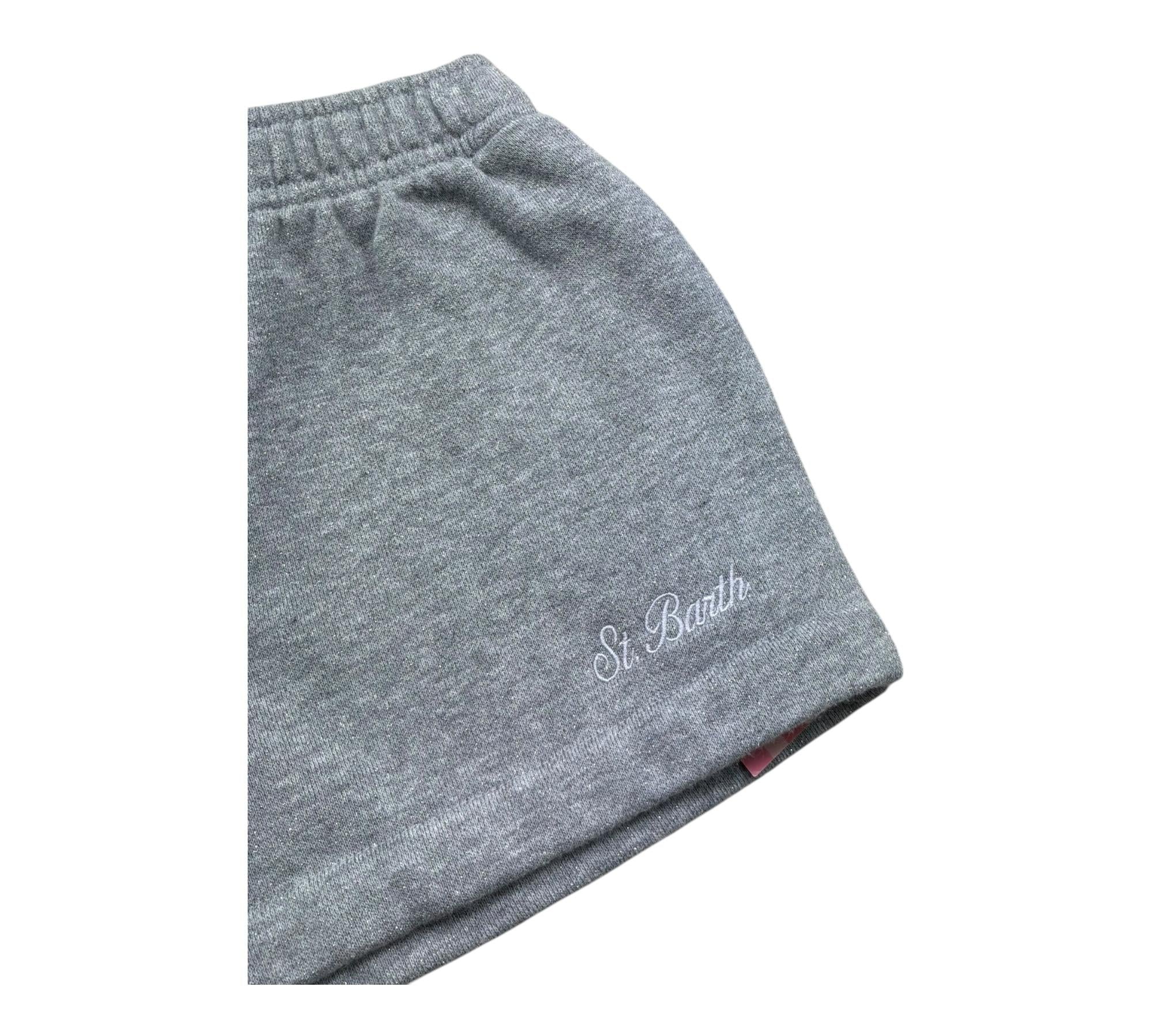 Saint Barth Short Tinta Unita Lurex per Bambina CATEJR GRIGIO SAINT BARTH 