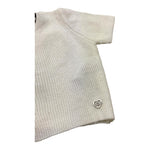 Please T-Shirt In Maglia Tinta Unita con Scollo Retro per Bambina NB16230G72 BIANCO PLEASE 