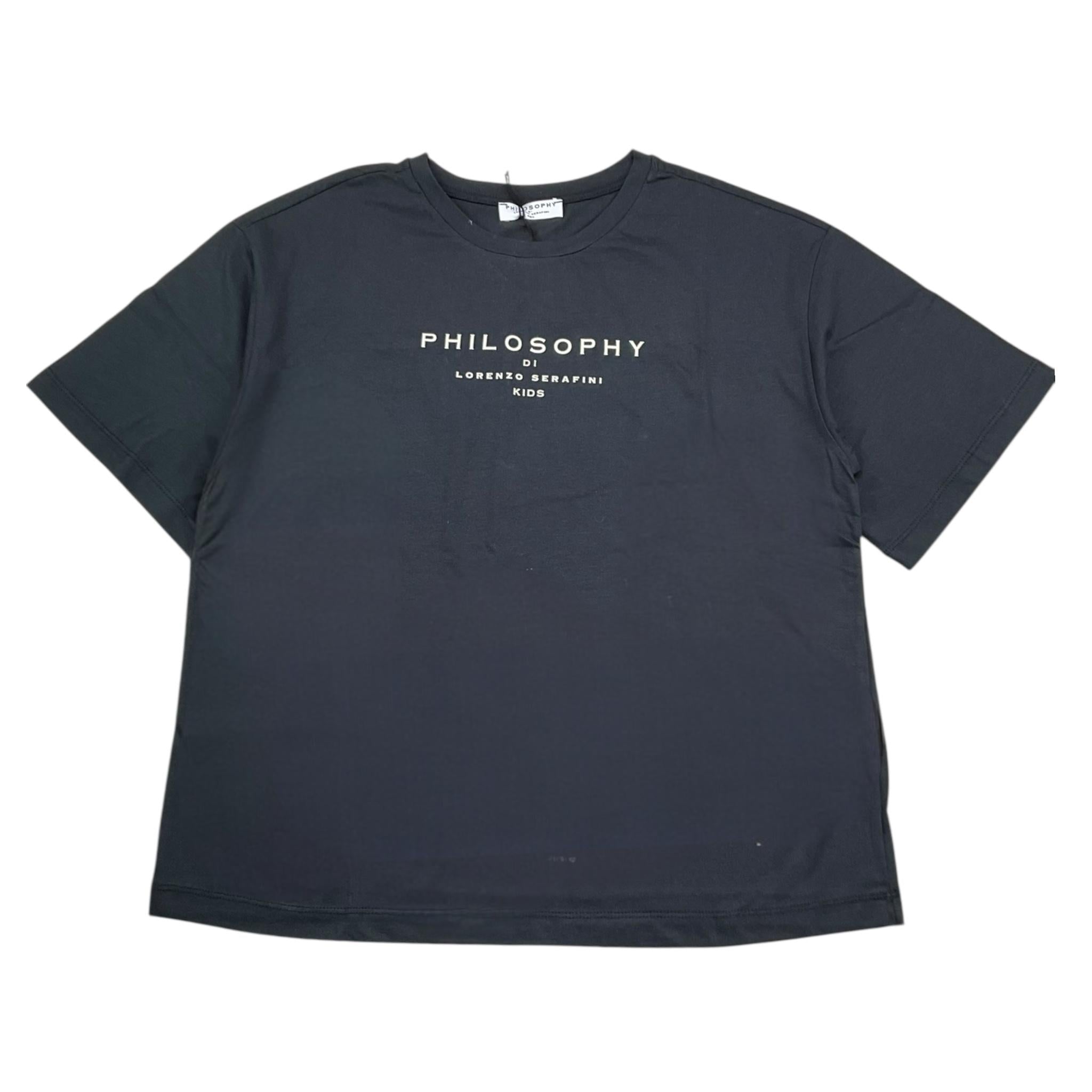 Philosophy T-Shirt Girocollo Tinta Unita con Stampa per Bambina I1E605 NERO PHILOSOPHY 
