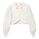 Elisabetta Franchi Camicia Tinta Unita Con Asimmetria Bianco Per Bambina