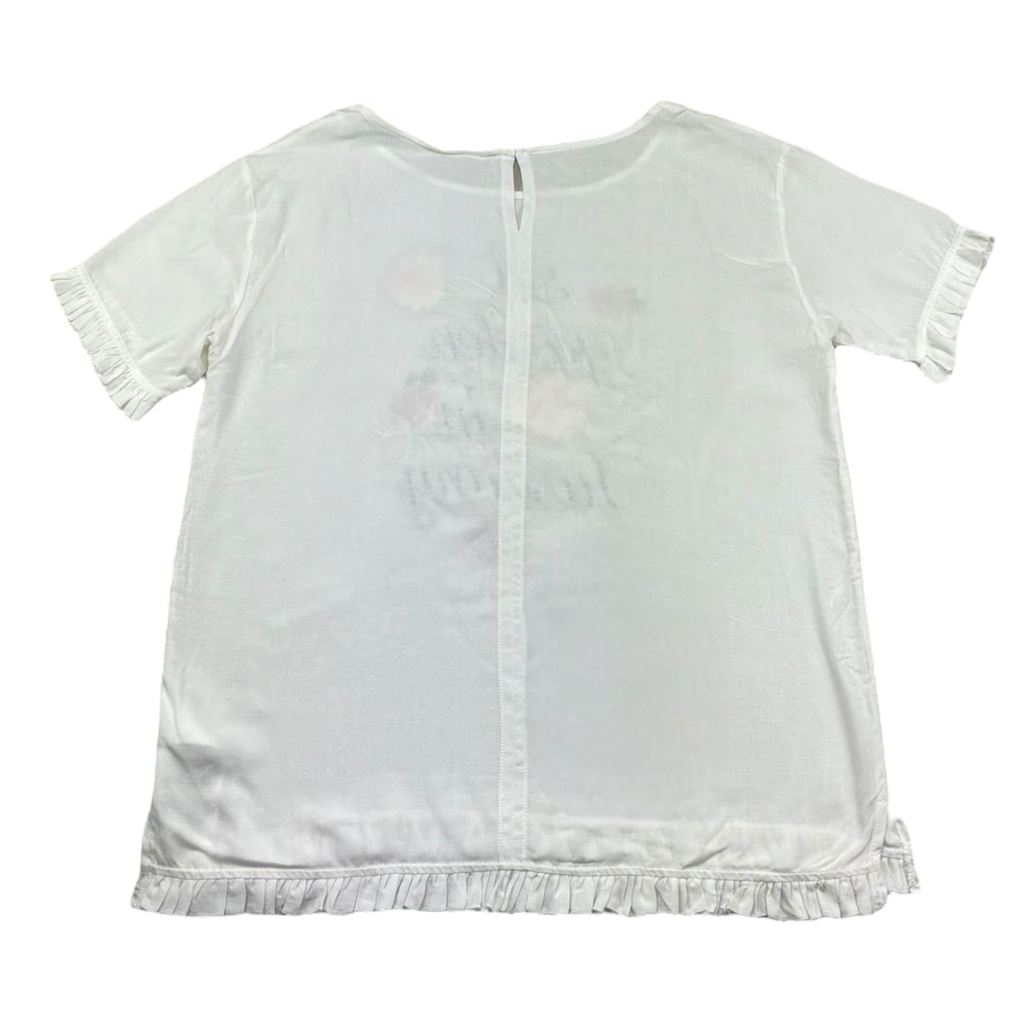 Monnalisa Maxi T-Shirt Tinta Unita con Stampa per Bambina 791610A5 BIANCO MONNALISA 