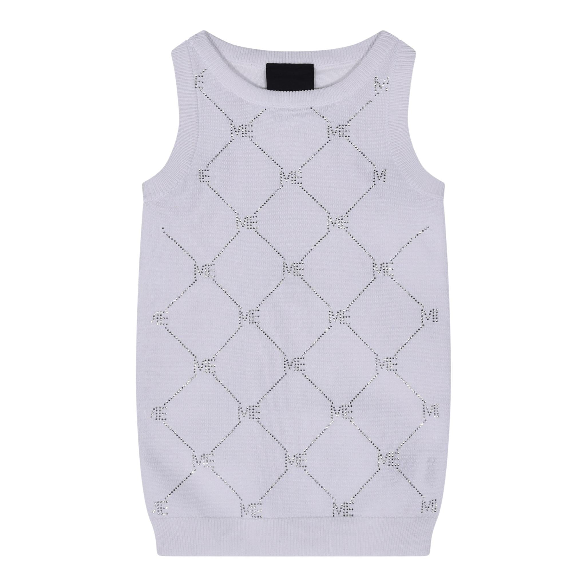 Marc Ellis Abito Tinta Unita Giromanica con Brillantini per Bambina JMNDR01443J BIANCO MARC ELLIS 