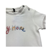 Trussardi T-Shirt Girocollo Tinta Unita con Stampe per Neonato TIP26083TS PANNA TRUSSARDI 