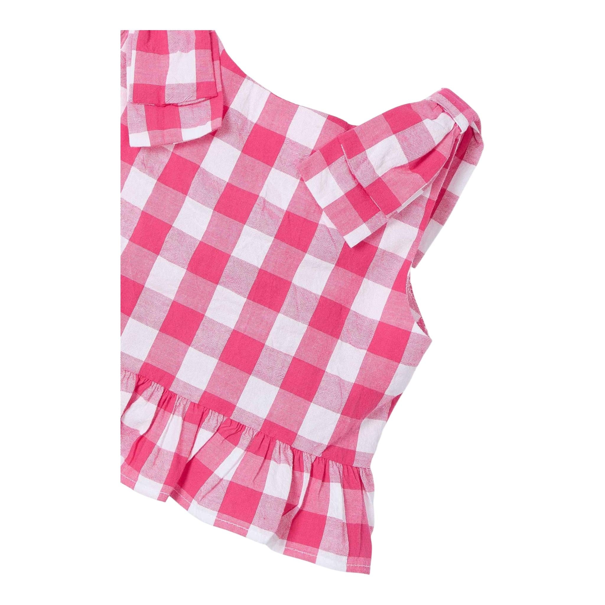 Mayoral Camicia Giromanica Fantasia A Quadri per Neonata 3023 BIANCO/FUXIA MAYORAL 