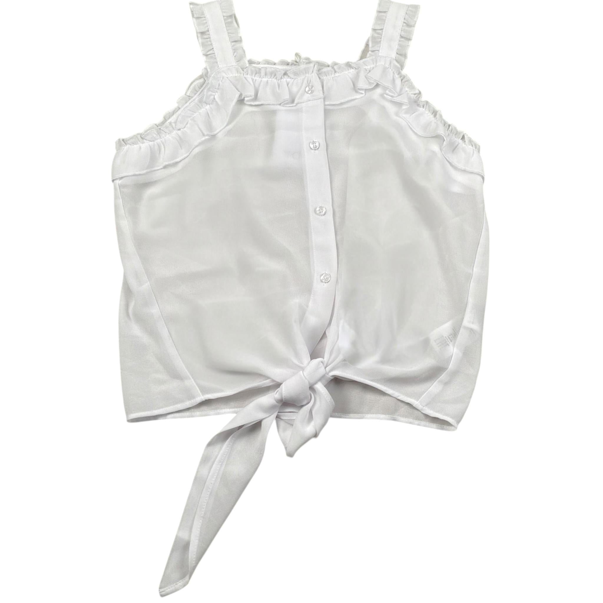 Y-Clu Camicia Tinta Unita con Rouches per Bambina 17140 BIANCO Y-CLU 