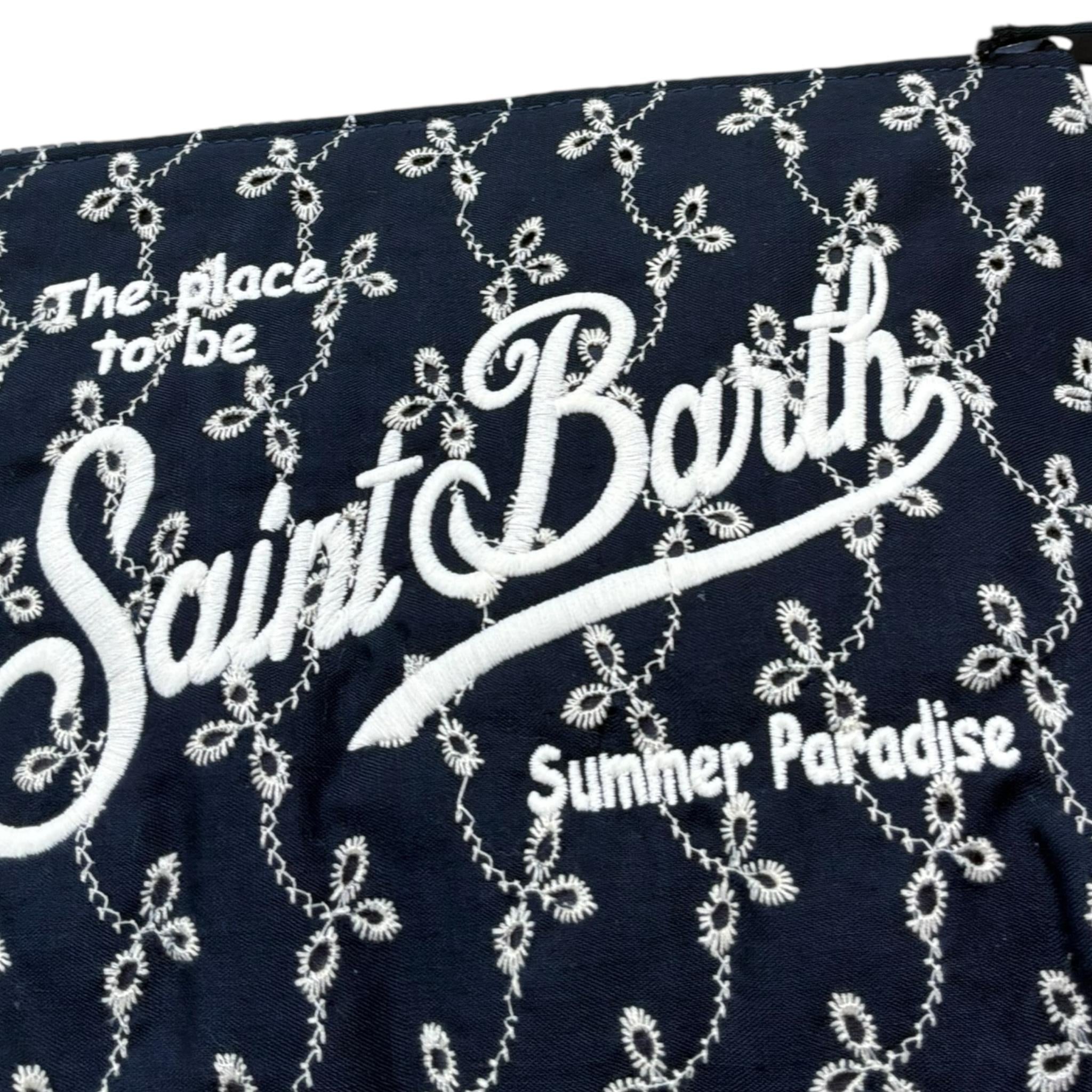 Saint Barth Pochette Tinta Unita con Stampa per Bambina 00560L BLU SAINT BARTH 