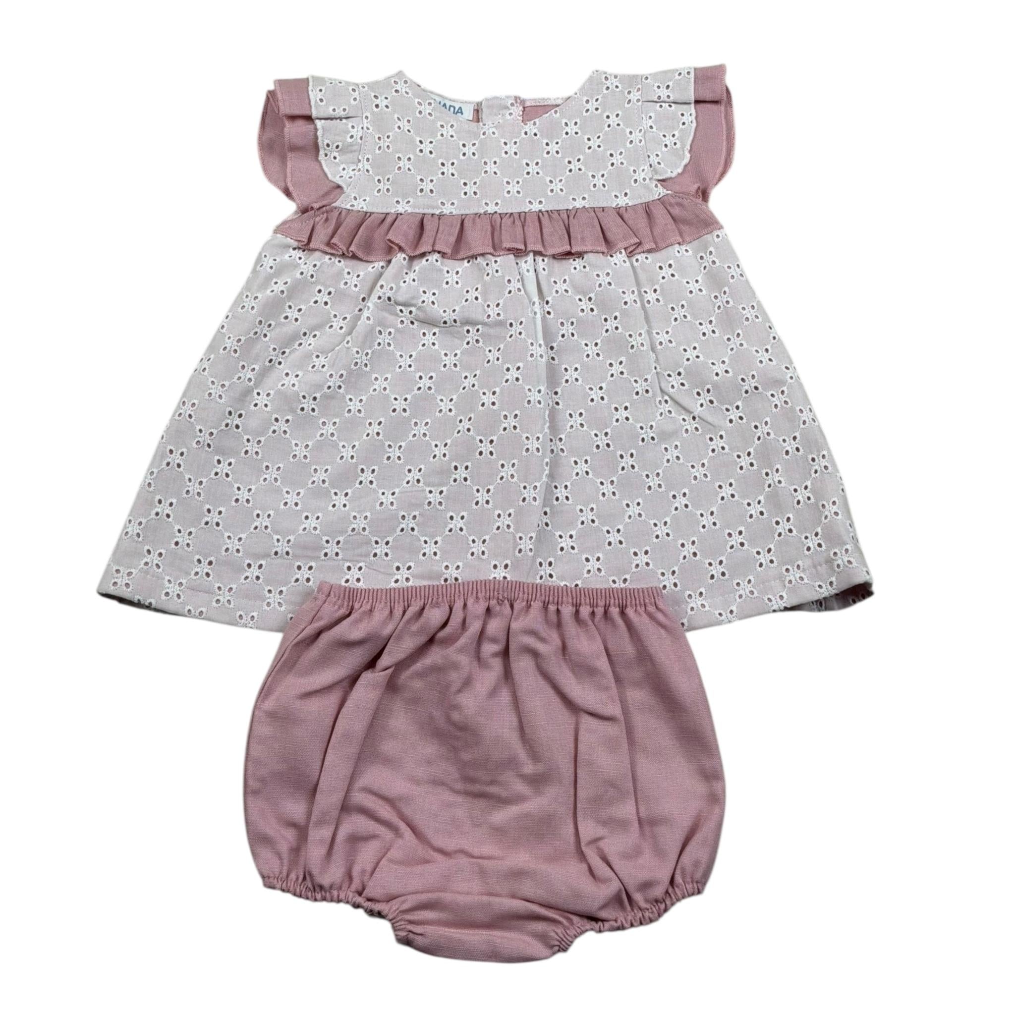 Juliana Abito Mezza Manica Fantasia A Righe con Culotte per Neonata 25153 BIANCO/ROSA JULIANA 