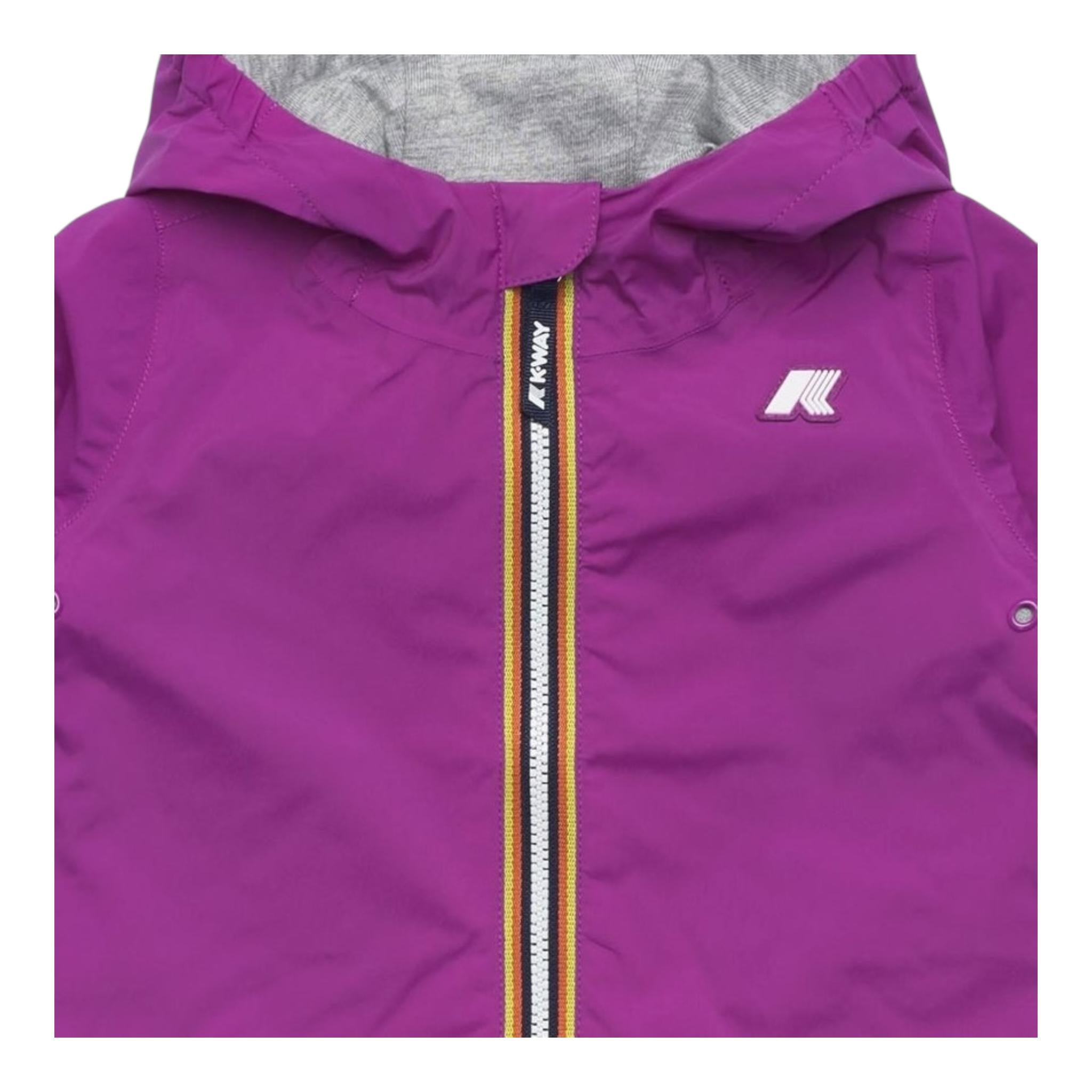 K-Way Giubbino Tinta Unita con Zip E Cappuccio per Neonata K4136IWX VIOLA K-WAY 