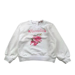 Monnalisa Felpa Tinta Unita Girocollo con Stampa per Neonata 39C600 BIANCO MONNALISA 