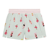 Guess Short Tinta Unita In Tuta Con Fantasia Verde Acqua Per Neonata