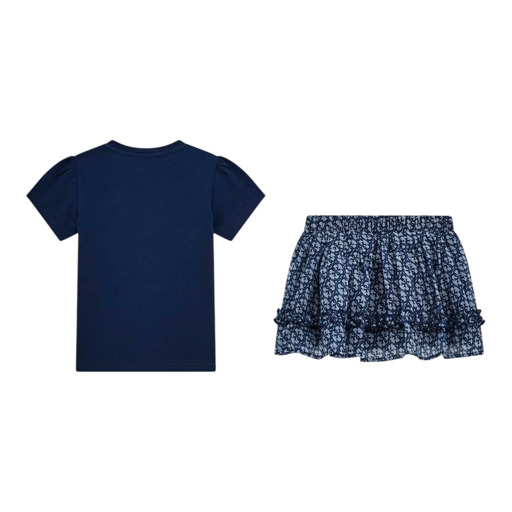 Guess Completo 2 Pezzi T-Shirt-Gonna Tinta Unita per Bambina K5RG03K6YW0 BLU GUESS 