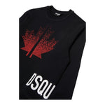 DSQUARED2 felpa chiusa girocollo tinta unita con stampa in contrasto Nero per Bambino DQ2538XX NERO DSQUARED2 