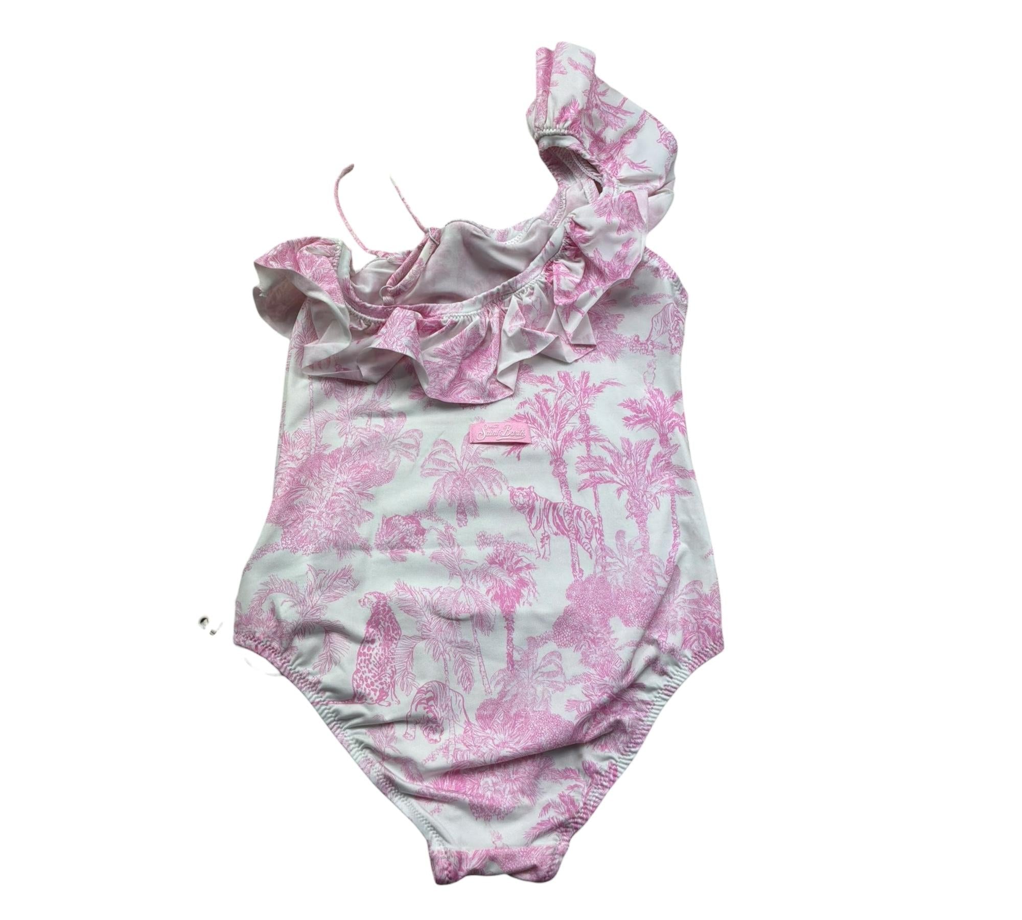 Saint Barth Costume Intero Monospalla Tinta Unita per Bambina CARIN1 BIANCO SAINT BARTH 