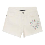 John Richmond Short In Denim Tinta Unita con Brillantini per Bambina RGP25181SH BIANCO JOHN RICHMOND 