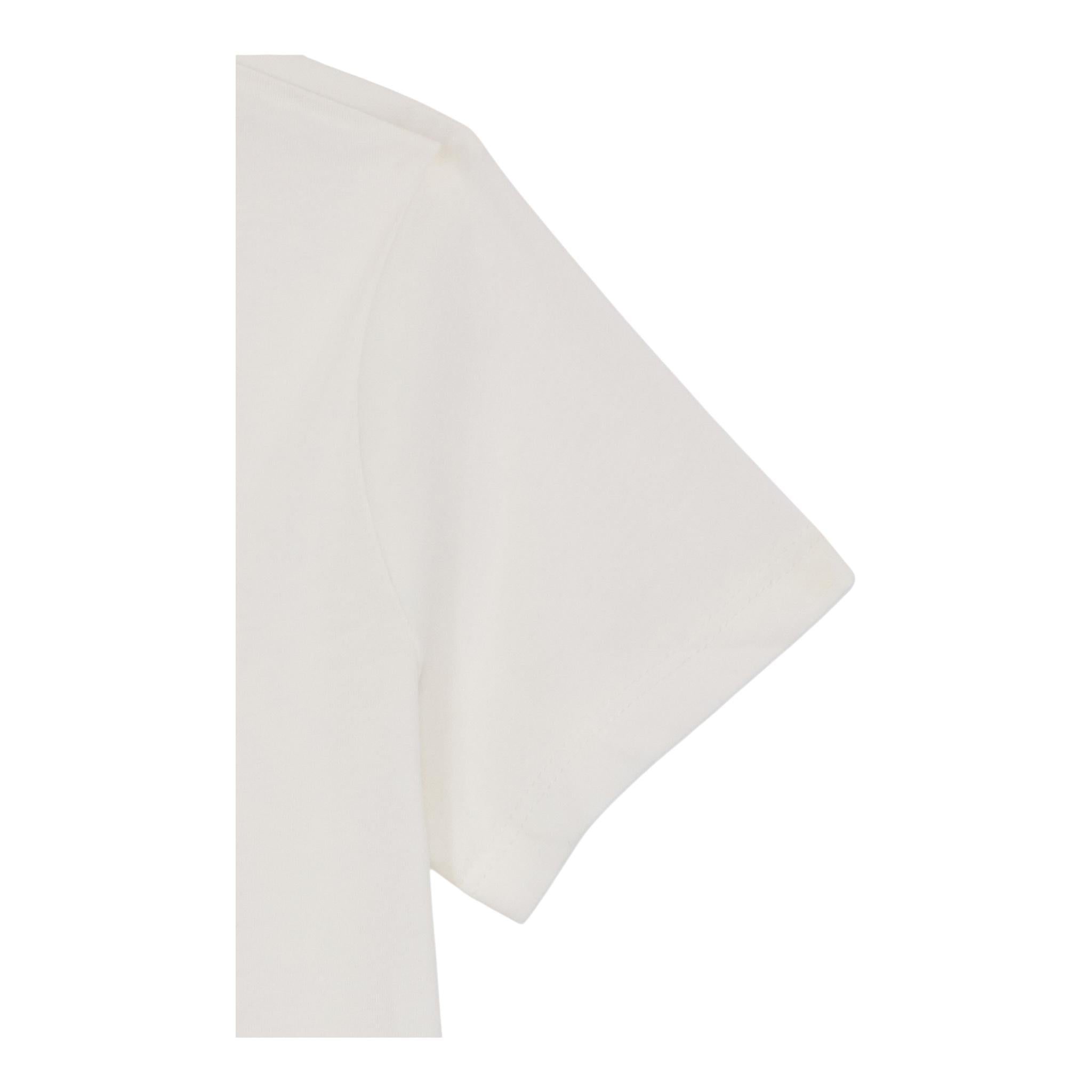 Emporio Armani T-Shirt Girocollo Tinta Unita con Stemma Logo per Bambino EB000421 BIANCO EMPORIO ARMANI 