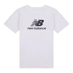 New Balance T-Shirt Girocollo Tinta Unita con Stampa Logo per Bambino LAKB0009 BIANCO NEW BALANCE 