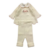 MARLU' completo 2pz tinta unita shirt-ghettina Panna per Neonata IB1419 PANNA MARLU' 