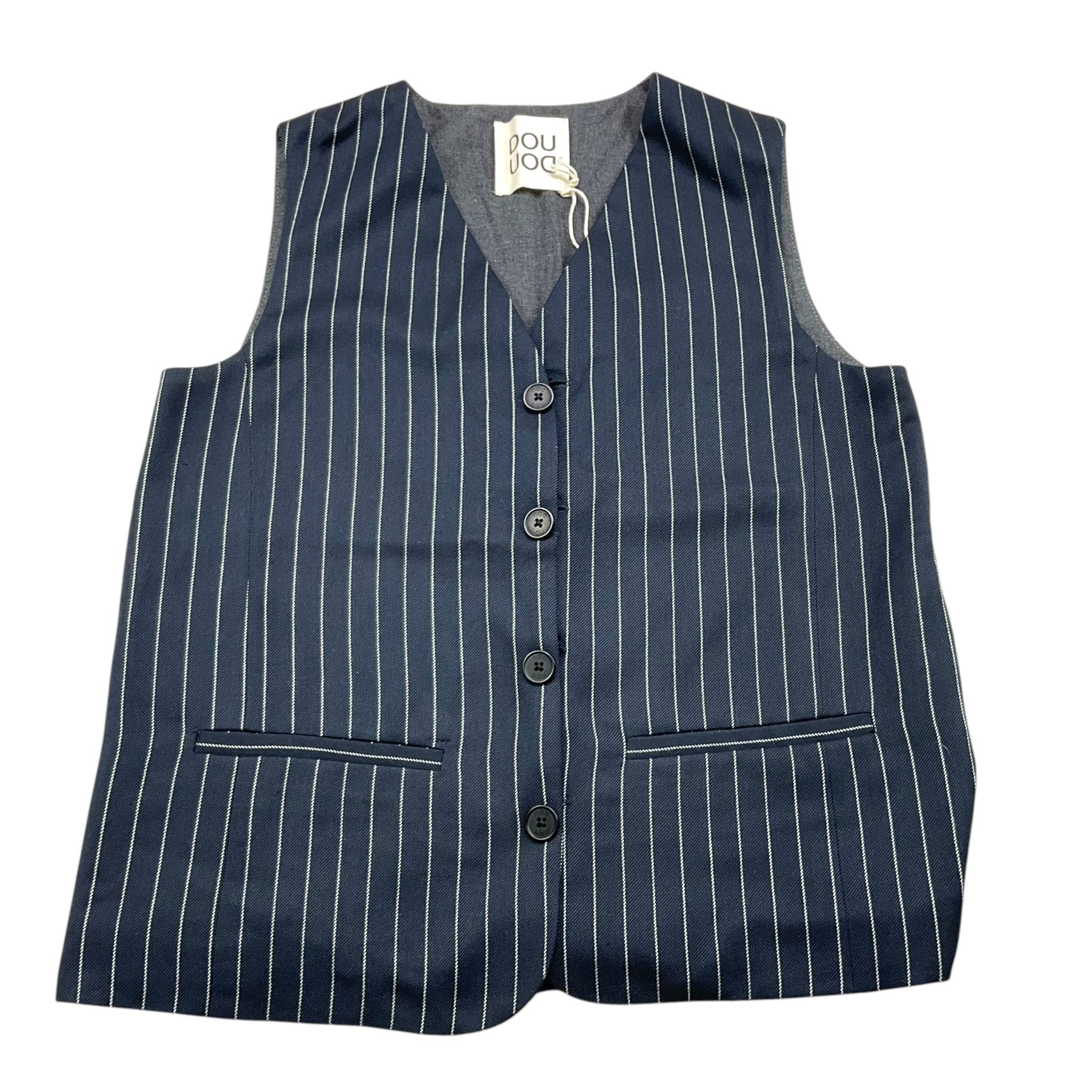 DOU DOU gilet tinta unita fantasia a irghe Blu per Bambino DV2P12X BLU DOU DOU 