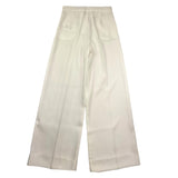 Elisabetta Franchi Pantalone Modello A Palazzo Tinta Unita Con Applicazioni Bianco Per Bambina