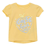 Guess T-Shirt Girocollo Tinta Unita con Stampa per Bambina A5GI01K6YW4X GIALLO GUESS 