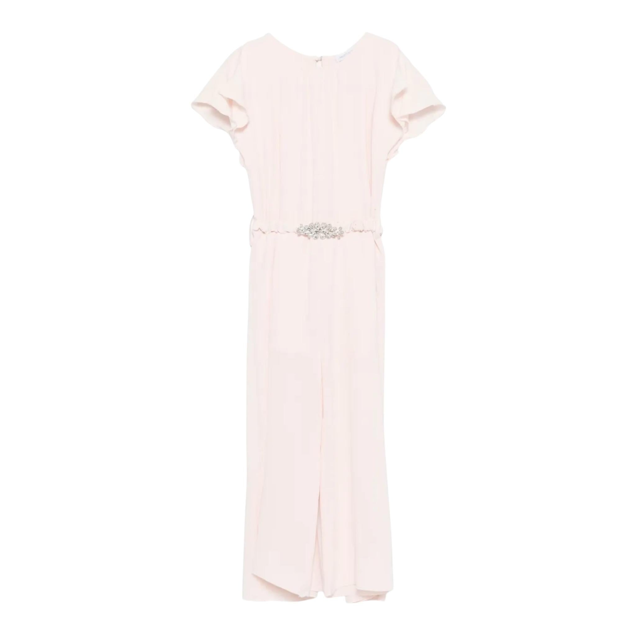 Monnalisa Tuta Intera Tinta Unita con Cintura per Bambina 71E200X ROSA MONNALISA 