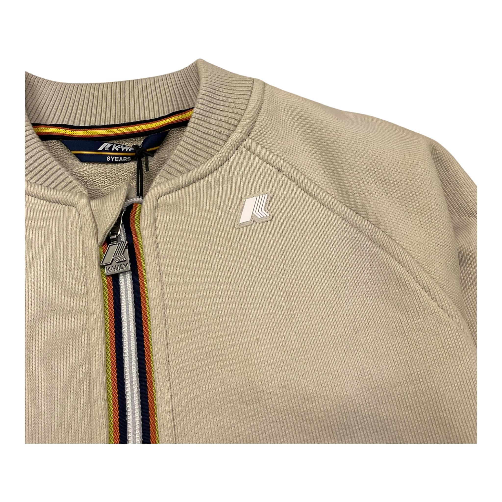K-Way Felpa con Zip Tinta Unita  per Bambino K2148JW BEIGE K-WAY 