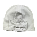 Nanan Cappello Tinta Unita Con Fiocco Bianco Per Neonata