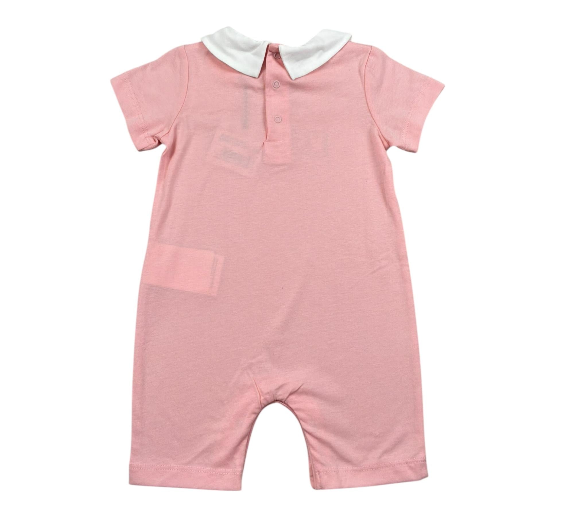 Moschino Pagliaccetto Mezza Manica Tinta Unita con Colletto per Neonata MNY03YA ROSA MOSCHINO 