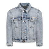 Calvin Klein Giubbino In Denim Tinta Unita con Bottoni per Bambina IB0IB02308 AZZURRO CALVIN KLEIN 