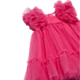 Abel & Lula Abito Tinta Unita con Rouches per Bambina 50299 ROSA FLUO ABEL & LULA 