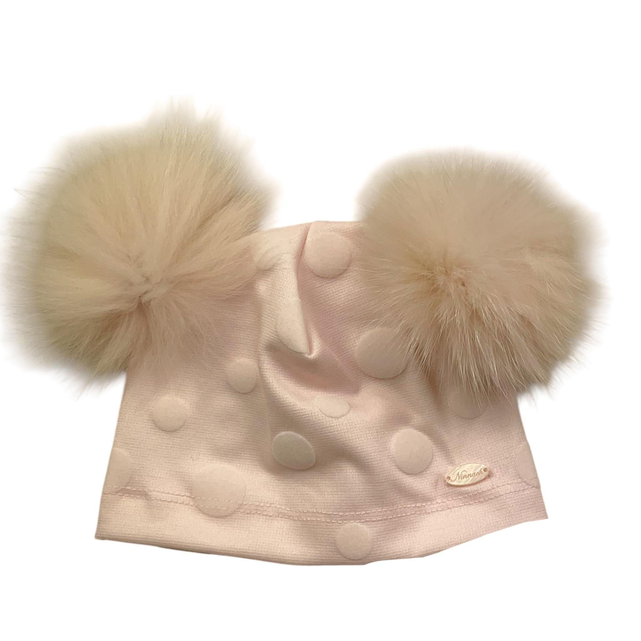 NINNAOH cappello tinta unita con pon pon Rosa per Neonata I2305 ROSA NINNAOH 