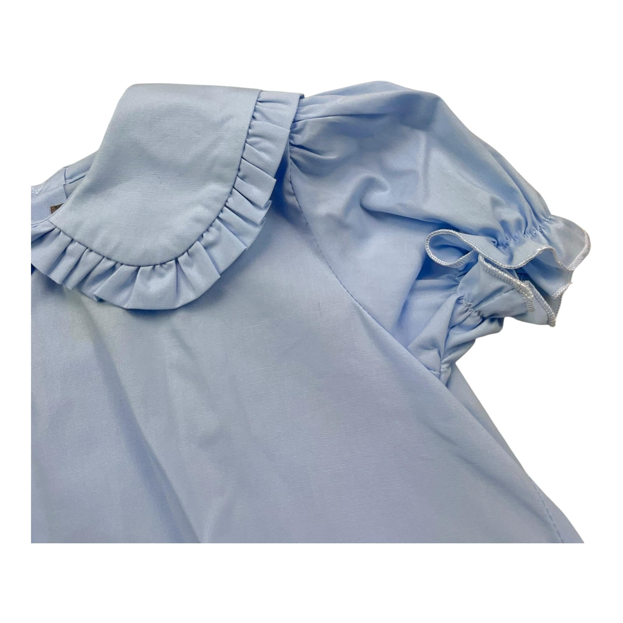 Little Bear Camicia Girocollo Tinta Unita Mezza Manica per Neonata 8221 AZZURRO LITTLE BEAR 