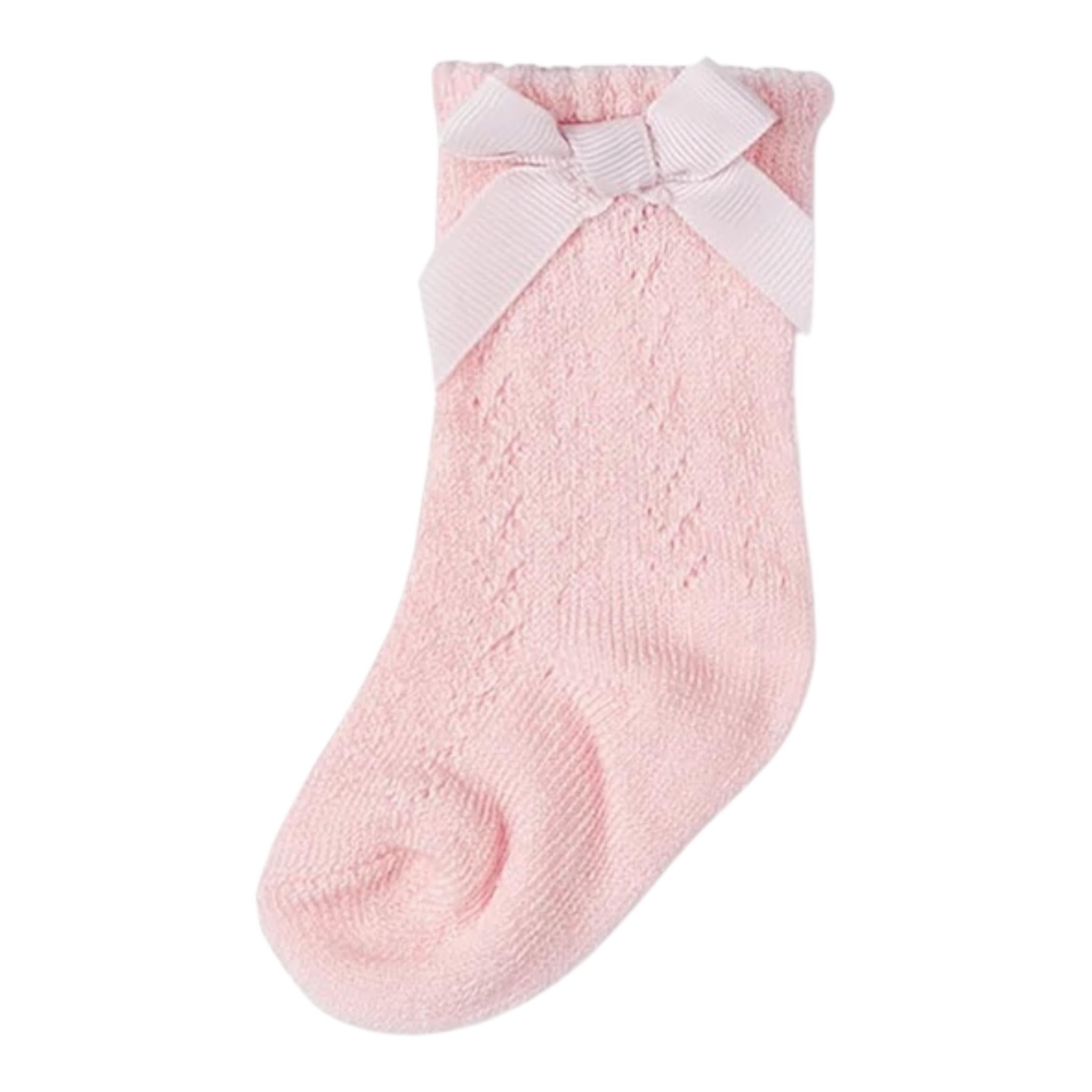 MAYORAL calzini tinta unita con fiocchetto Rosa per Neonata 9481 ROSA MAYORAL 