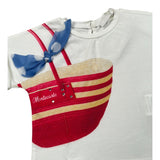 Miss Grant T-Shirt Girocollo Tinta Unita con Stampa per Neonata MG1277 BIANCO MISS GRANT 