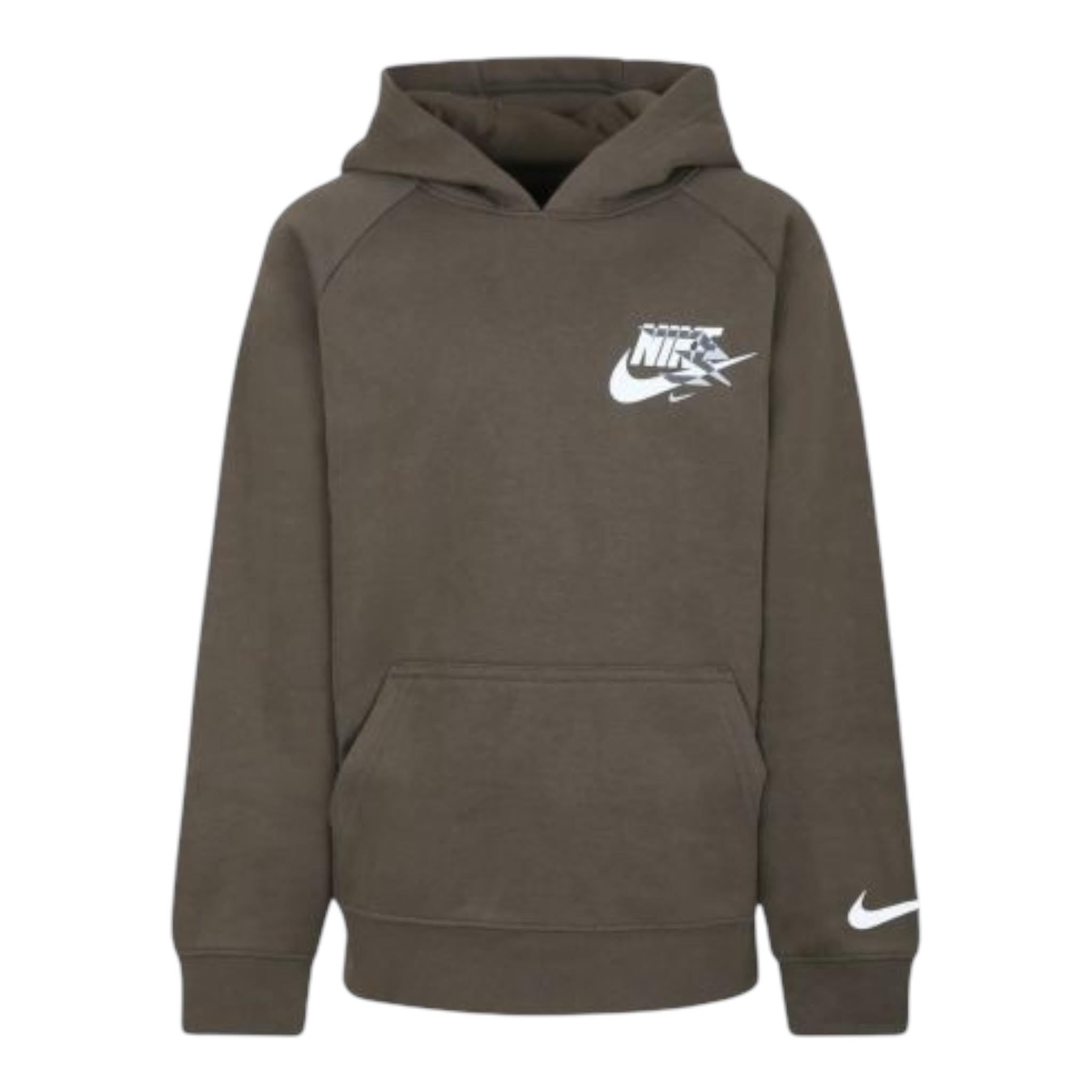 NIKE felpa tinta unita con cappuccio e stampa Verde per Bambino 9Q0868X VERDE NIKE 