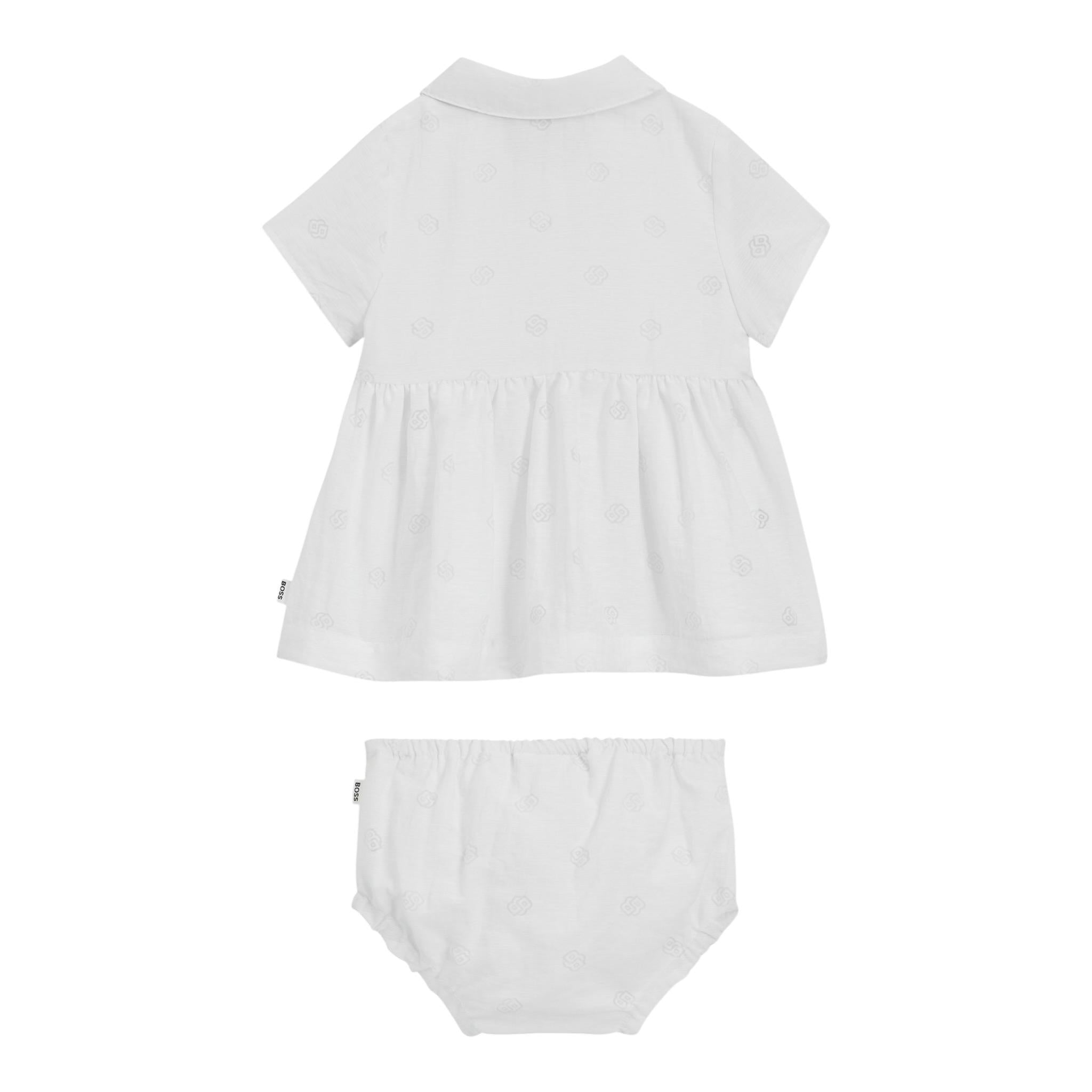 Boss Set Abito-Coulotte Tinta Unita per Neonata J52183 BIANCO BOSS 