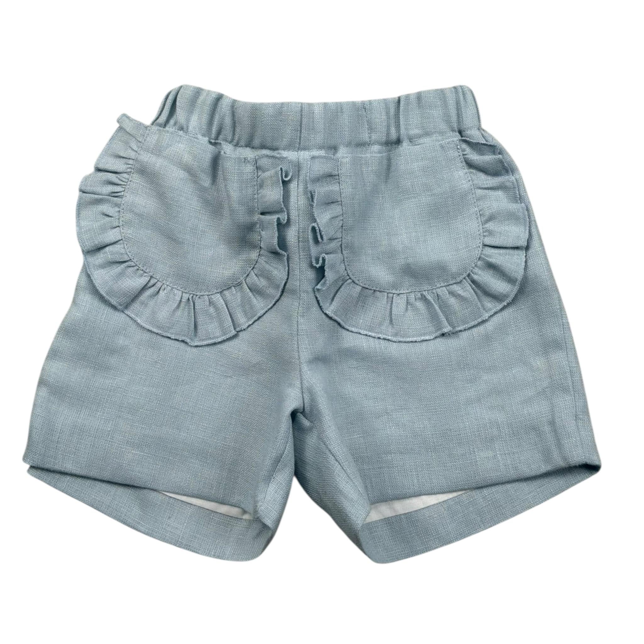 La Stupenderia Short Tinta Unita con Elastico In Vita per Neonata TJBR74X AZZURRO LA STUPENDERIA 