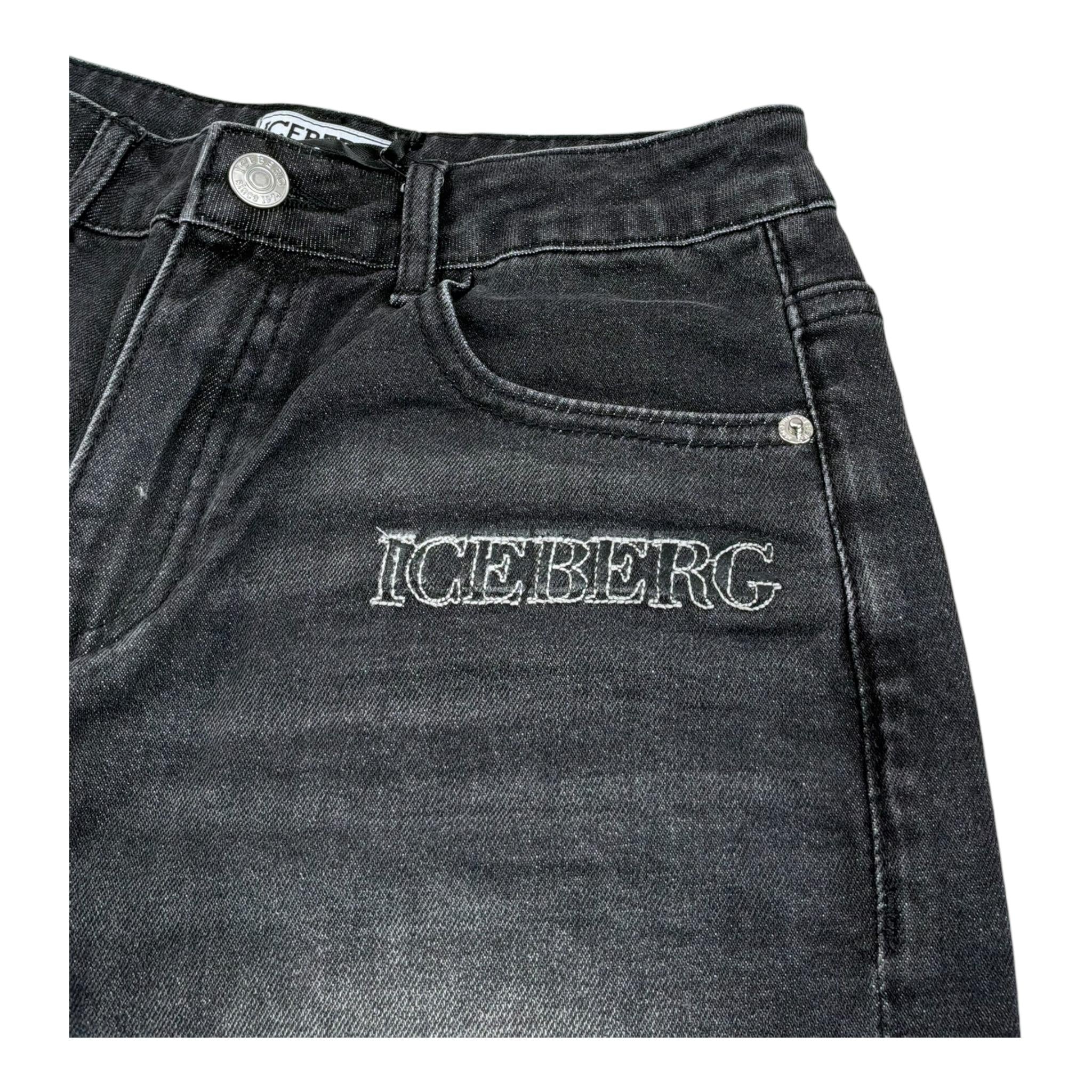 Iceberg Bermuda In Denim Tinta Unita per Bambino BMICE5102J NERO ICEBERG 