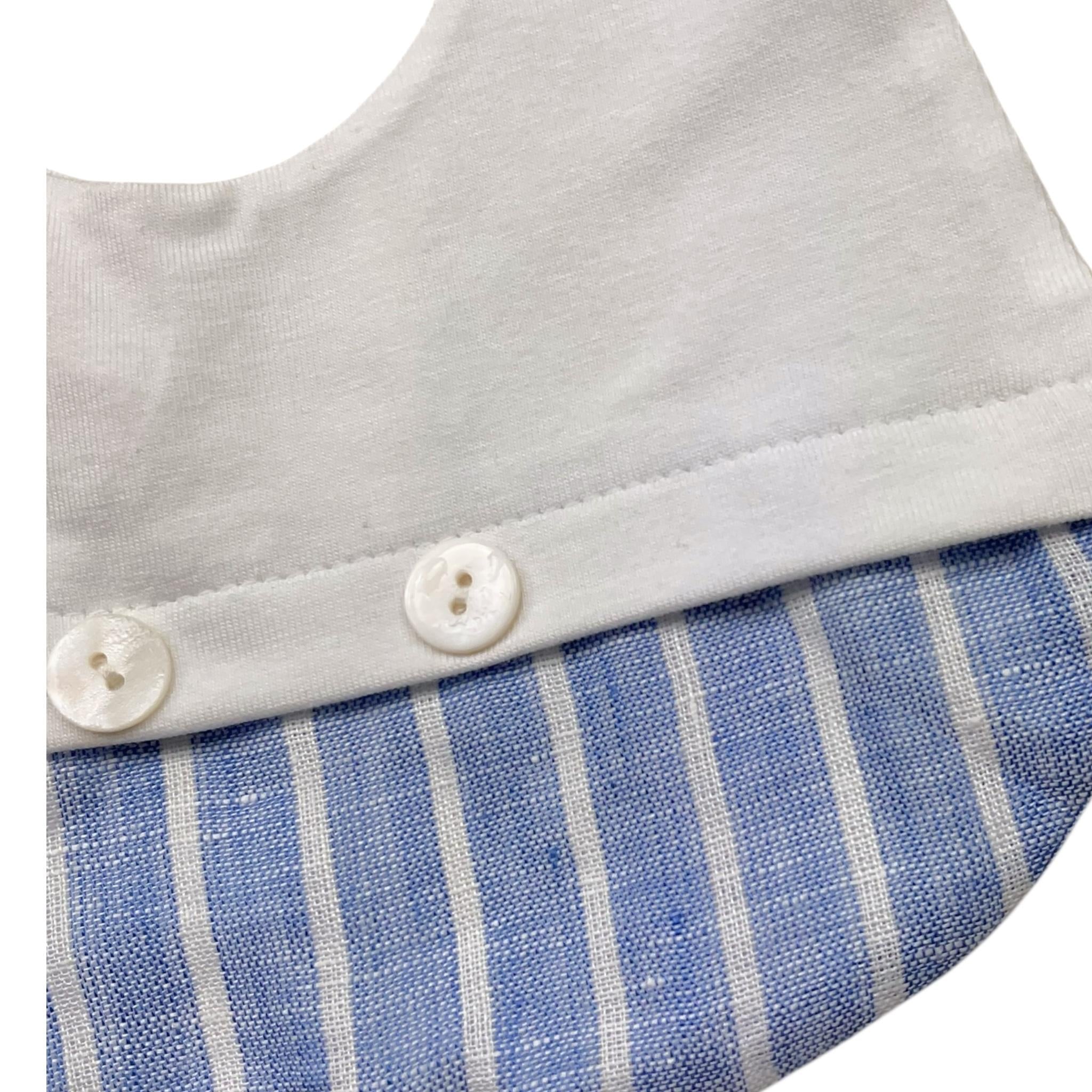 I Delfi Bavetta Bicolore con Fantasia A Righe per Neonato 25P5273 BIANCO I DELFI 