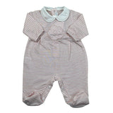 Barcellino Tutina Tinta Unita con Fantasia A Righe per Neonata 120901 ROSA BARCELLINO 