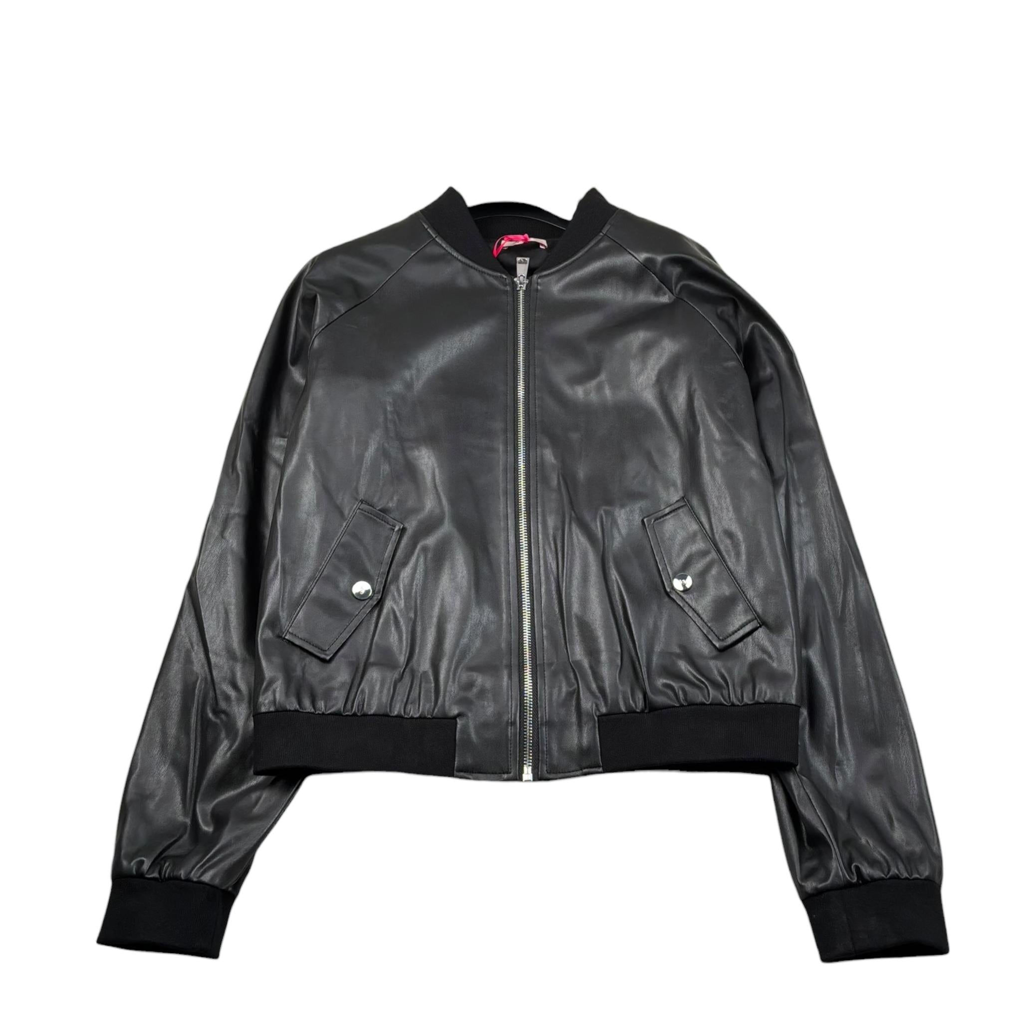 Liu Jo Giubbino In Ecopelle Tinta Unita con Zip per Bambina GA5208 NERO LIU JO 