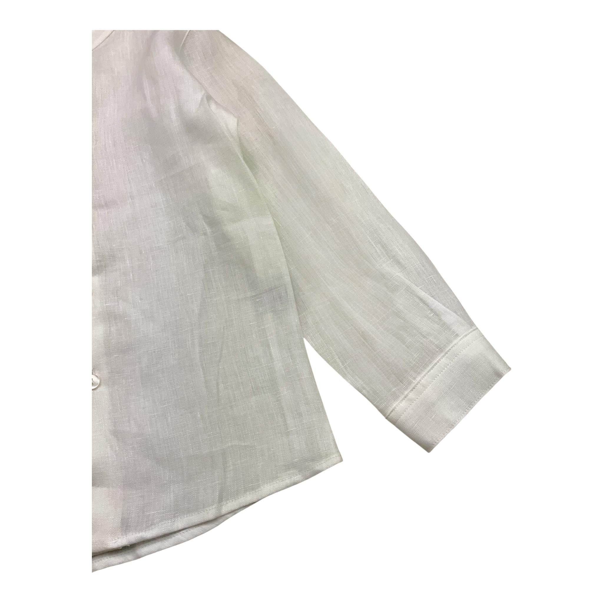 Little Bear Camicia Tinta Unita con Colletto Coreano per Bambino 8222 BIANCO LITTLE BEAR 