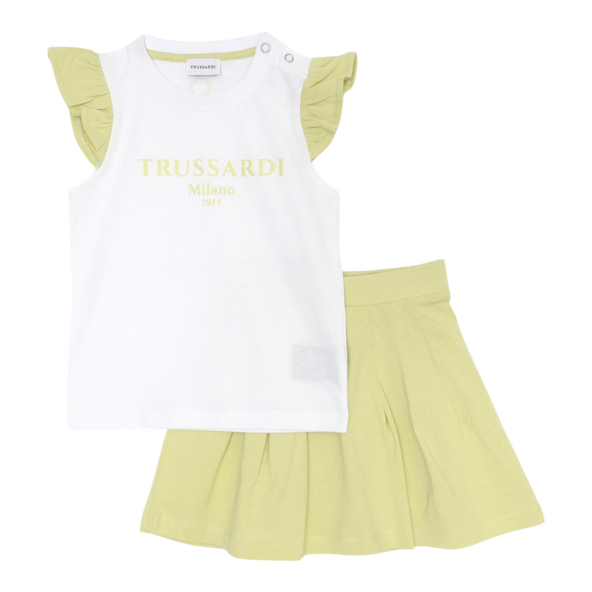 Trussardi Completo 2 Pezzi Canotta-Gonna Bicolore Bianco/Verde per Neonata TIP5006CJ BIANCO/VERDE TRUSSARDI 