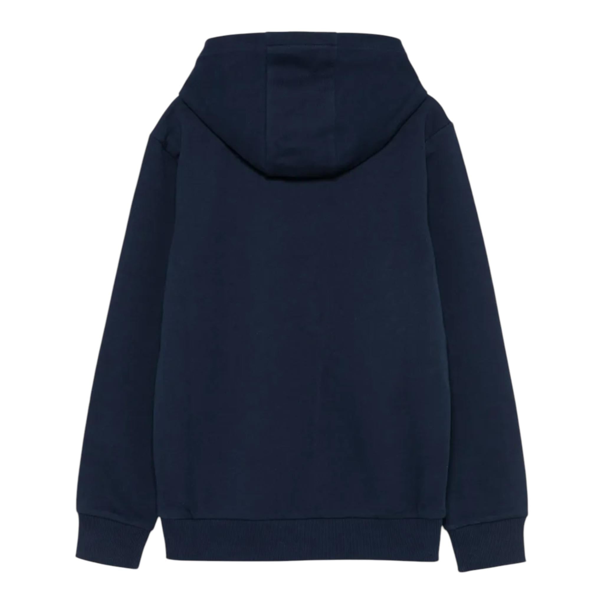 BALMAIN felpa tinta unita con cappuccio e logo Blu per Bambino BV4P30 BLU BALMAIN 