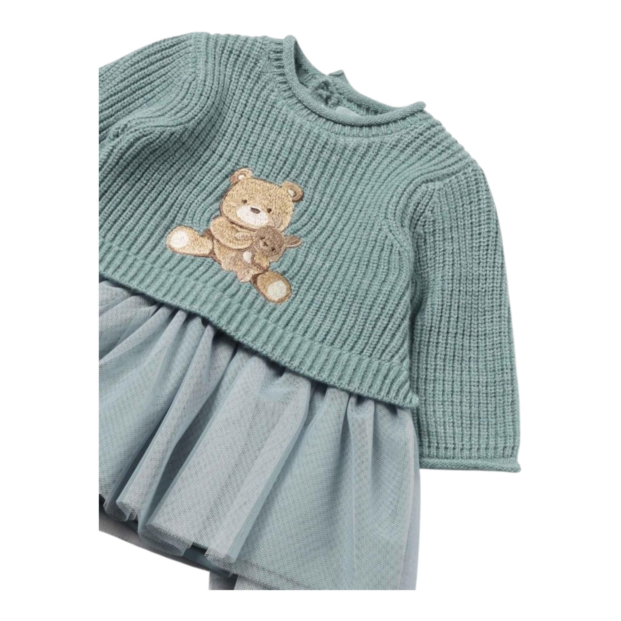 MAYORAL abito tinta unita con tulle Azzurro per Neonata 28111 AZZURRO MAYORAL 