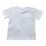 Cesare Paciotti T-Shirt Girocollo Tinta Unita con Stampa In Contrasto Bianco per Neonato