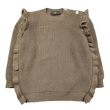 LITTLE BEAR maglia girocollo tinta unita con rouches Fango per Bambina 5141 FANGO LITTLE BEAR 