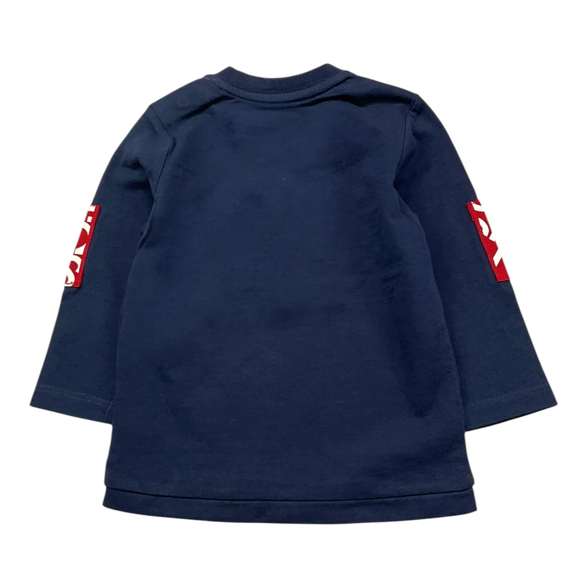 Stg Shirt Girocollo Tinta Unita con Stampa per Neonato SG7728 BLU STG 